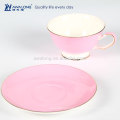 Taza de café y platillo de cerámica del té de China del hueso de cerámica fino promocional del color puro caliente de la venta